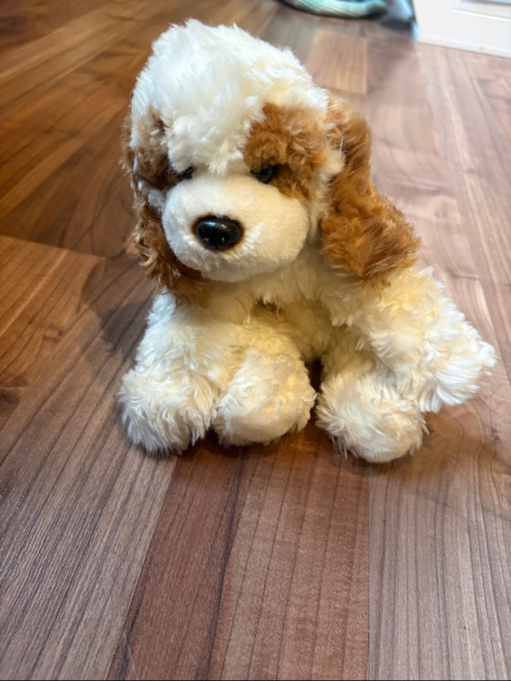 Russ Puddin Dog Plush Cocker Spaniel Cockapoo White Brown Puppy